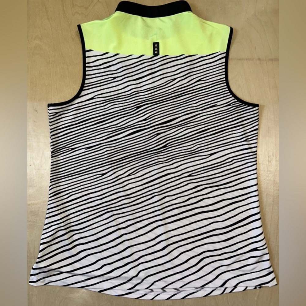 Jamie Sadock Sleeveless Women’s Sz M Tank Golf Polo Colorful Lightning Striped - Picture 9 of 9